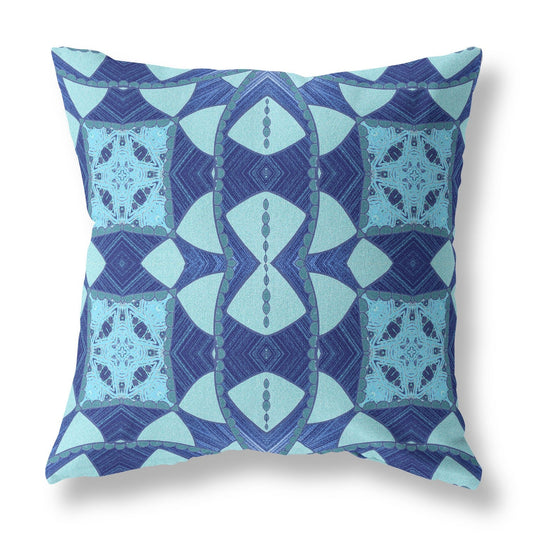 20" Sky Blue Cosmic Circle Boho Suede Throw Pillow FurniFindUSA