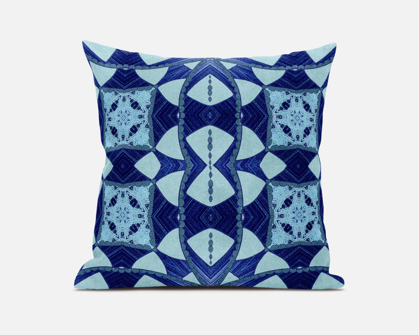 20" Sky Blue Cosmic Circle Boho Suede Throw Pillow FurniFindUSA