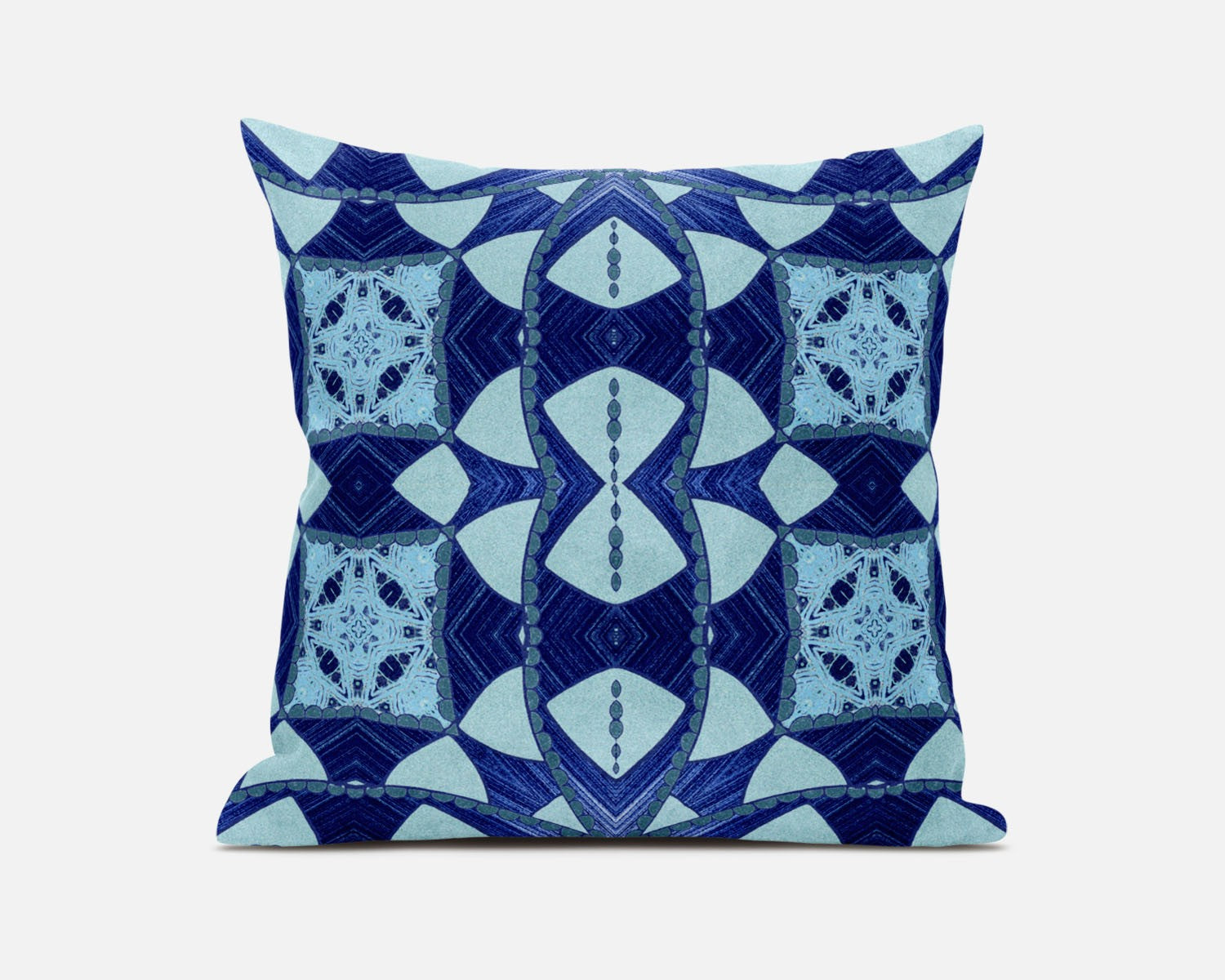 20" Sky Blue Cosmic Circle Boho Suede Throw Pillow FurniFindUSA