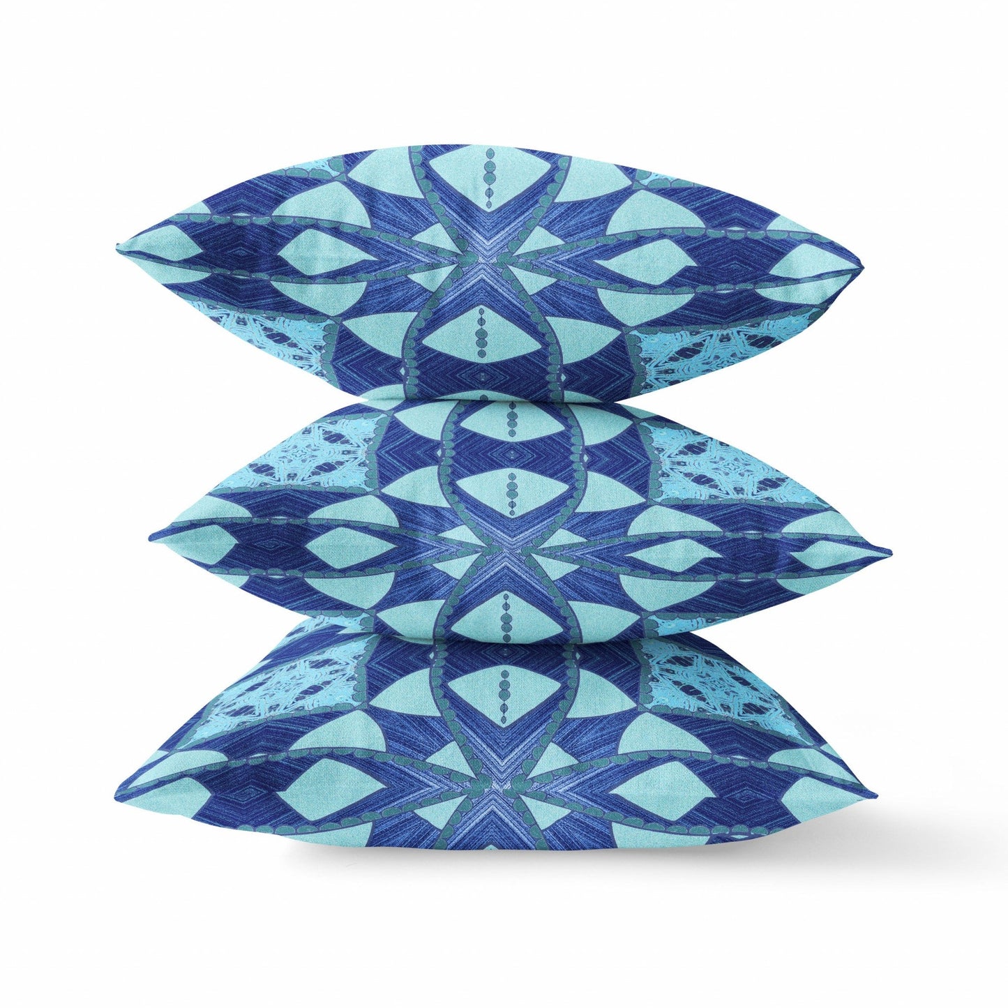 20" Sky Blue Cosmic Circle Boho Suede Throw Pillow FurniFindUSA