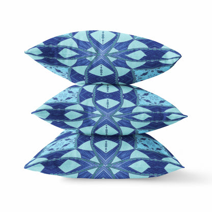 20" Sky Blue Cosmic Circle Boho Suede Throw Pillow FurniFindUSA