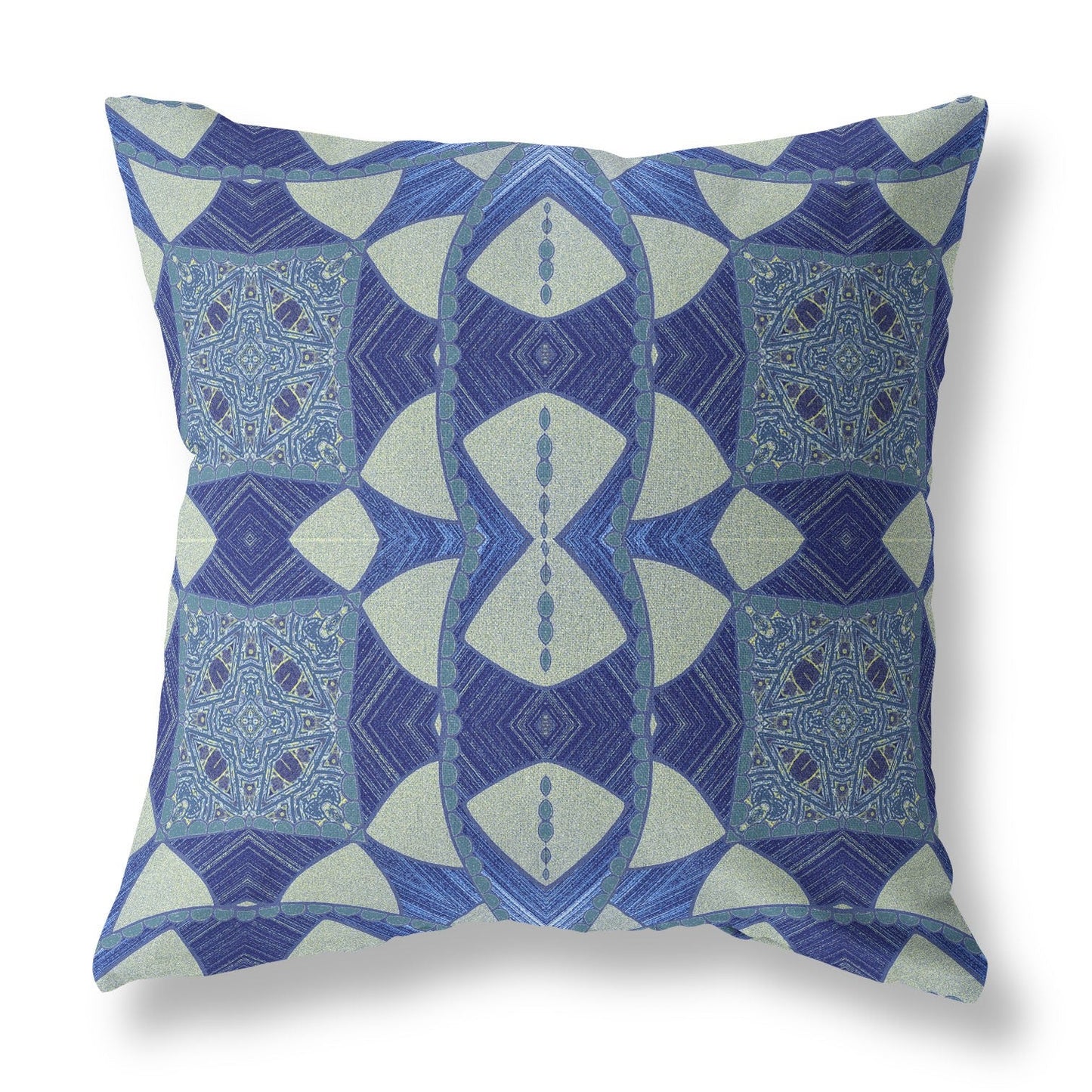 20" Dark Blue Cosmic Circle Boho Suede Throw Pillow FurniFindUSA