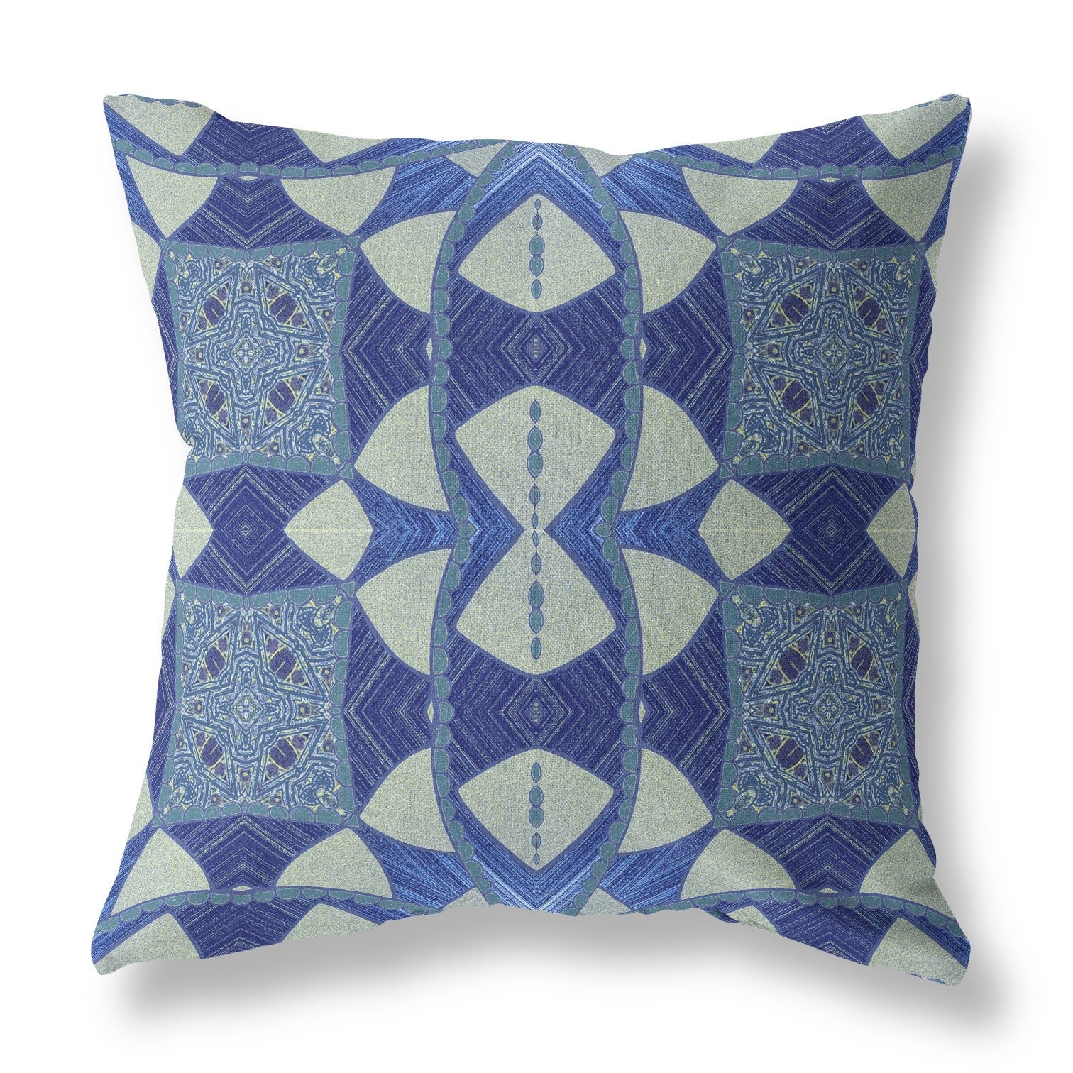 20" Dark Blue Cosmic Circle Boho Suede Throw Pillow FurniFindUSA