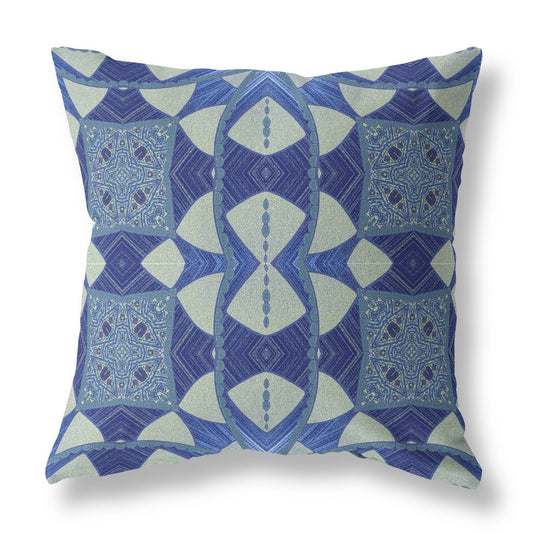 20" Dark Blue Cosmic Circle Boho Suede Throw Pillow FurniFindUSA