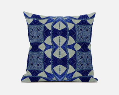 20" Dark Blue Cosmic Circle Boho Suede Throw Pillow FurniFindUSA