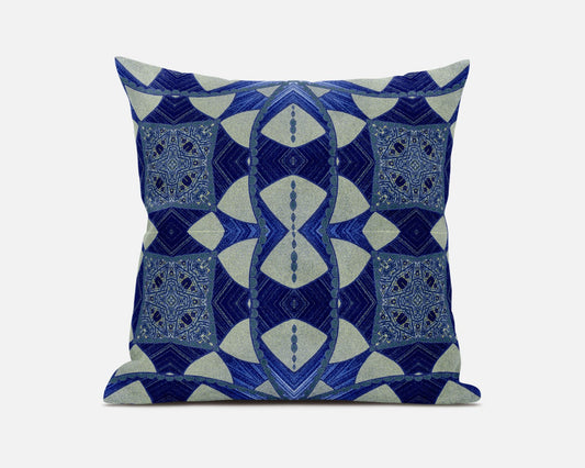 20" Dark Blue Cosmic Circle Boho Suede Throw Pillow FurniFindUSA