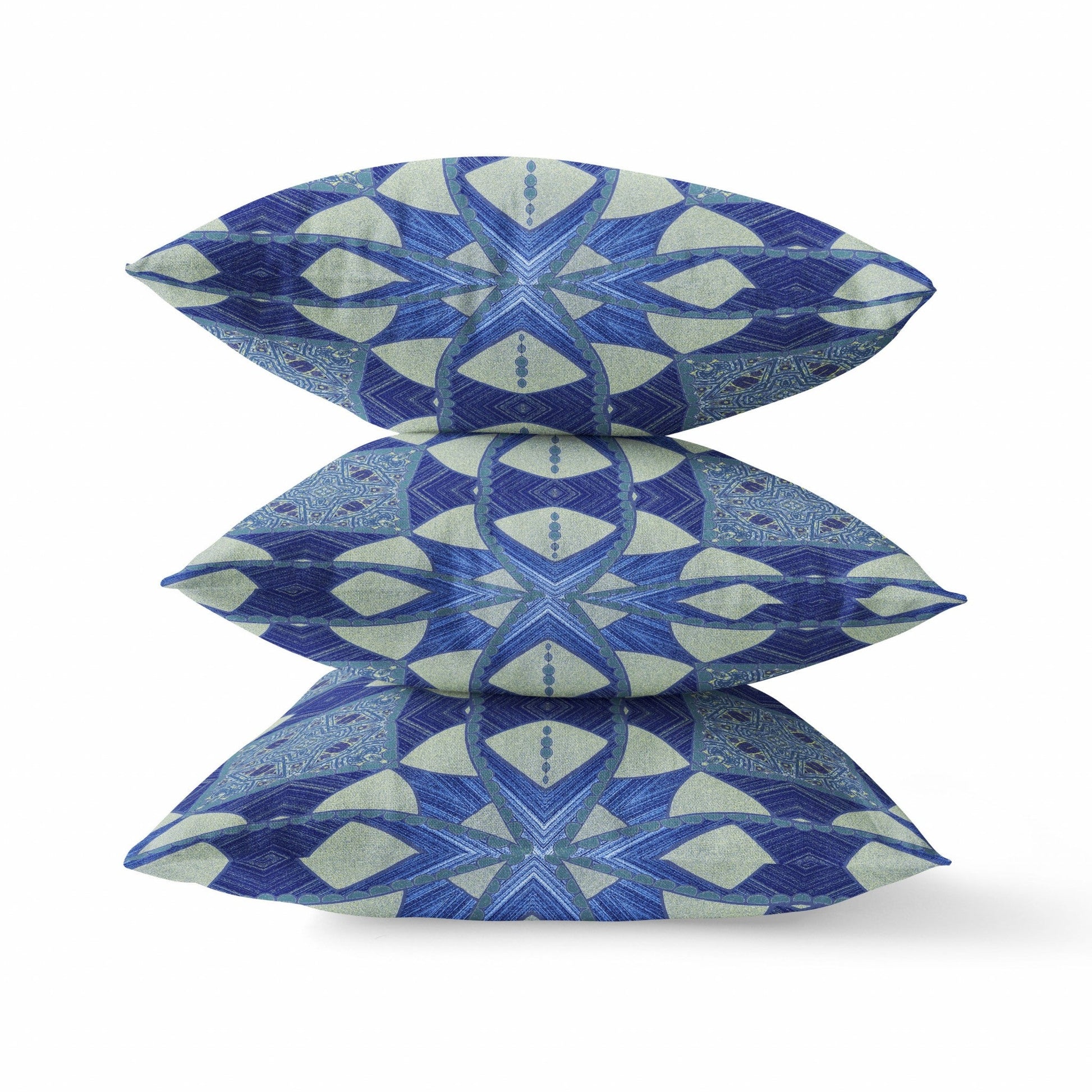 20" Dark Blue Cosmic Circle Boho Suede Throw Pillow FurniFindUSA