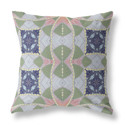 20" Green Pink Cosmic Circle Boho Suede Throw Pillow FurniFindUSA