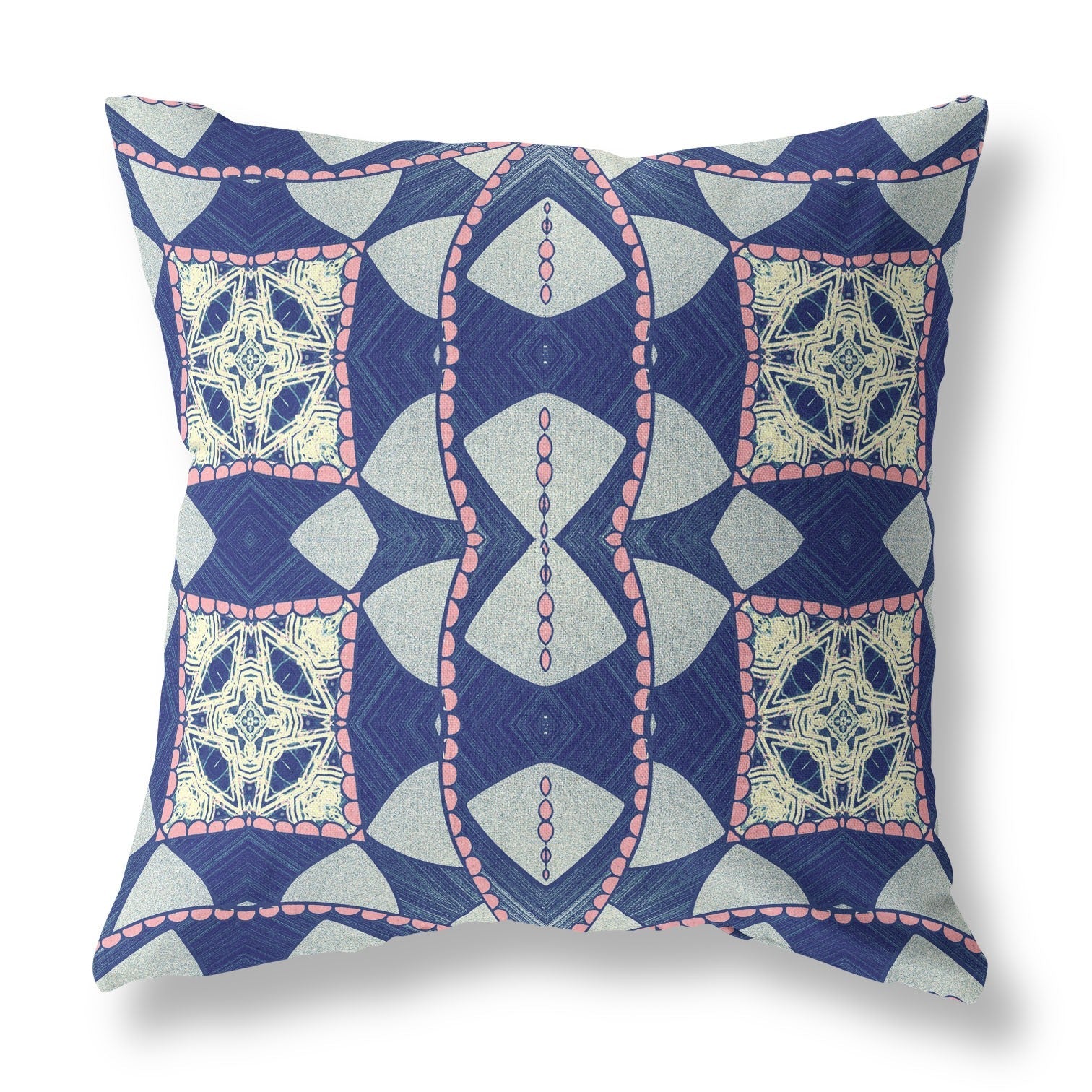 20" Indigo Pink Cosmic Circle Boho Suede Throw Pillow FurniFindUSA