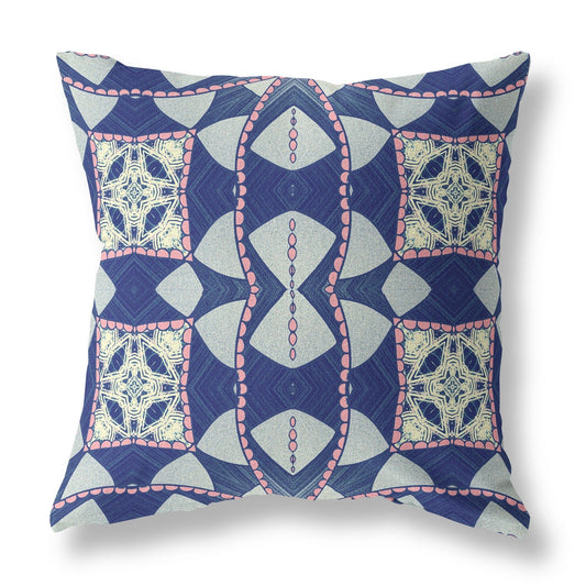 20" Indigo Pink Cosmic Circle Boho Suede Throw Pillow FurniFindUSA
