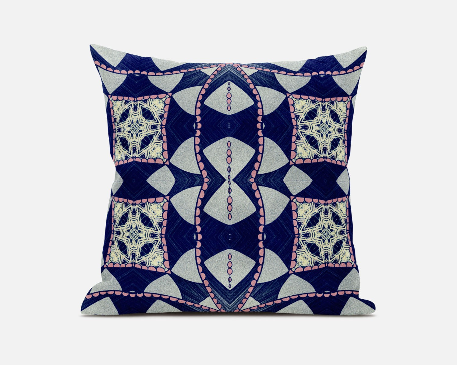 20" Indigo Pink Cosmic Circle Boho Suede Throw Pillow FurniFindUSA