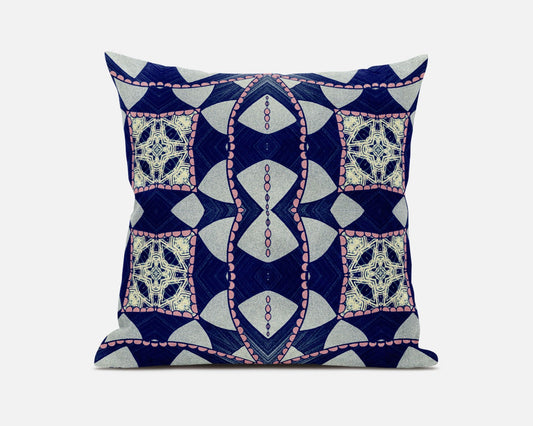 20" Indigo Pink Cosmic Circle Boho Suede Throw Pillow FurniFindUSA