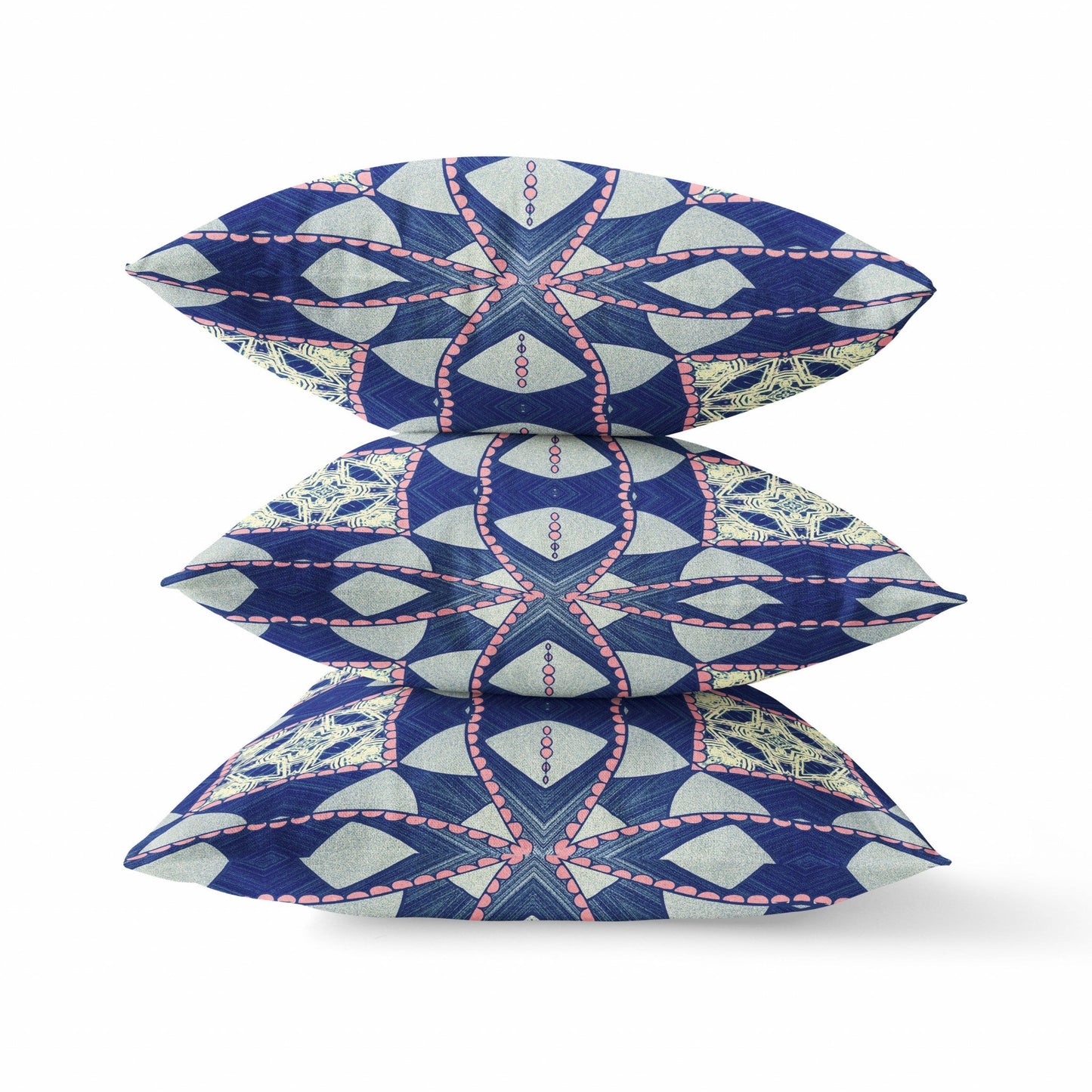 20" Indigo Pink Cosmic Circle Boho Suede Throw Pillow FurniFindUSA