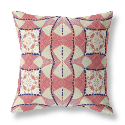 20" Red White Cosmic Circle Boho Suede Throw Pillow FurniFindUSA