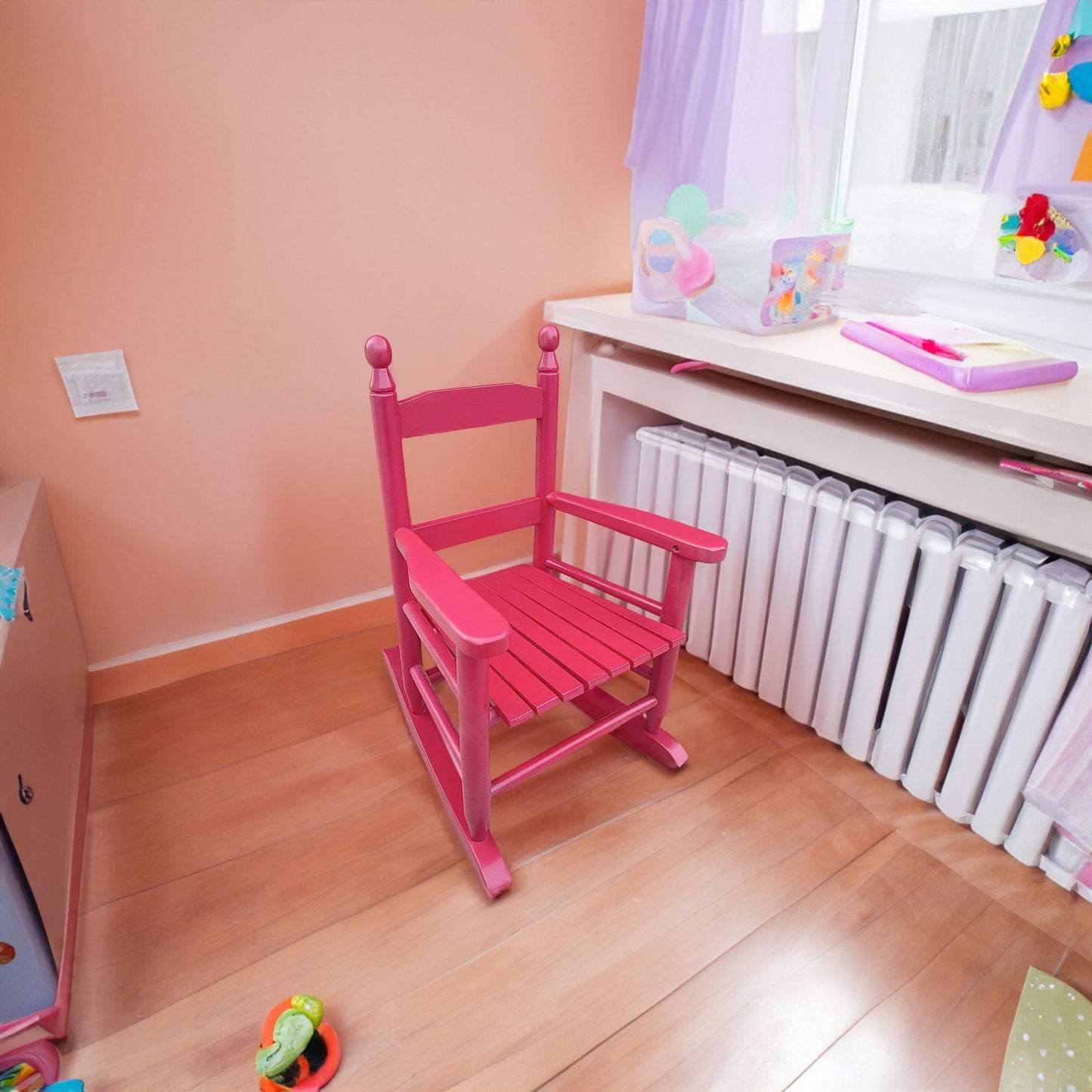 Children's rocking red chair- Indoor or Outdoor -Suitable for kids-Durable Solid Wood - FurniFindUSA