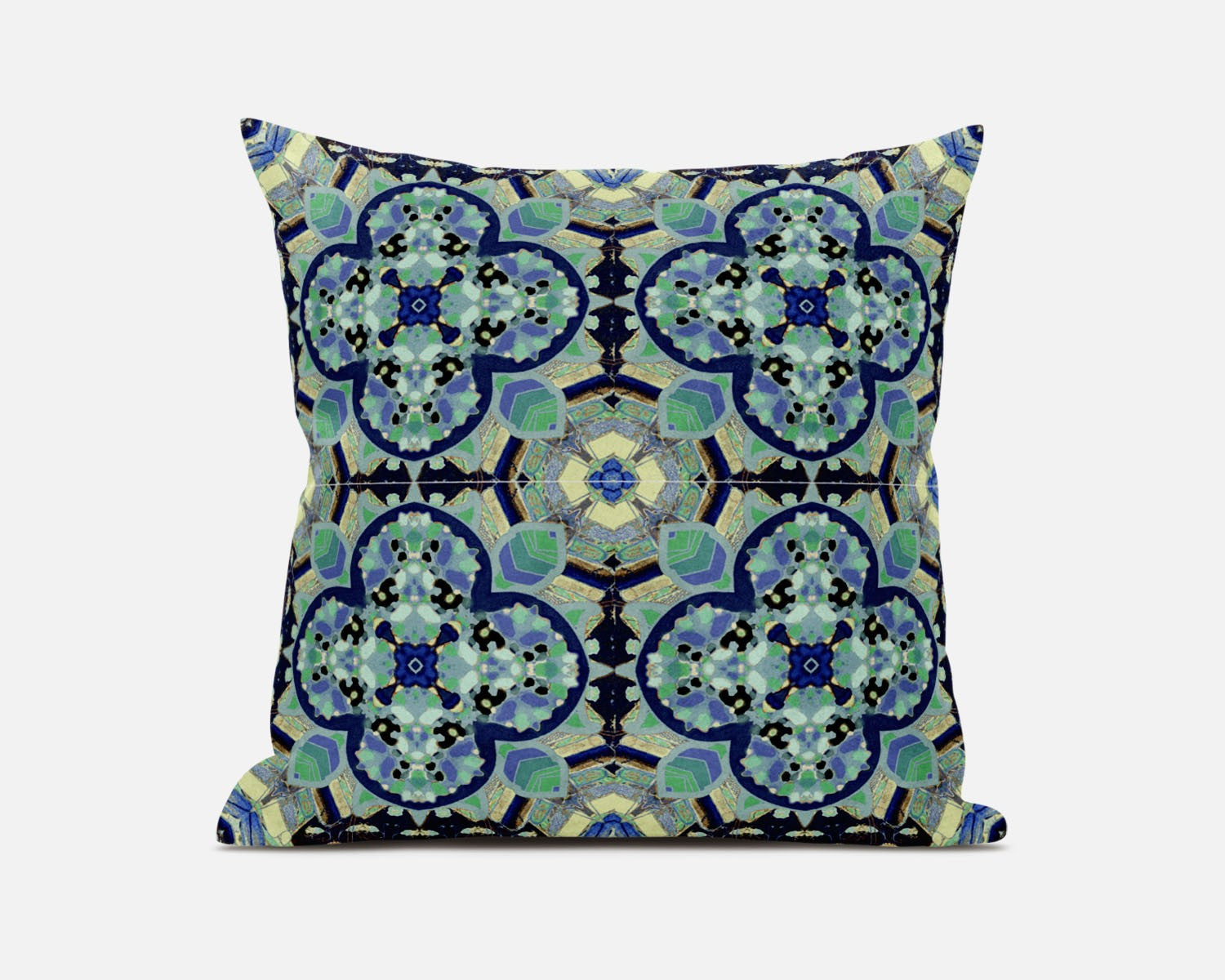 20" Aqua Indigo Cloverleaf Boho Suede Throw Pillow FurniFindUSA
