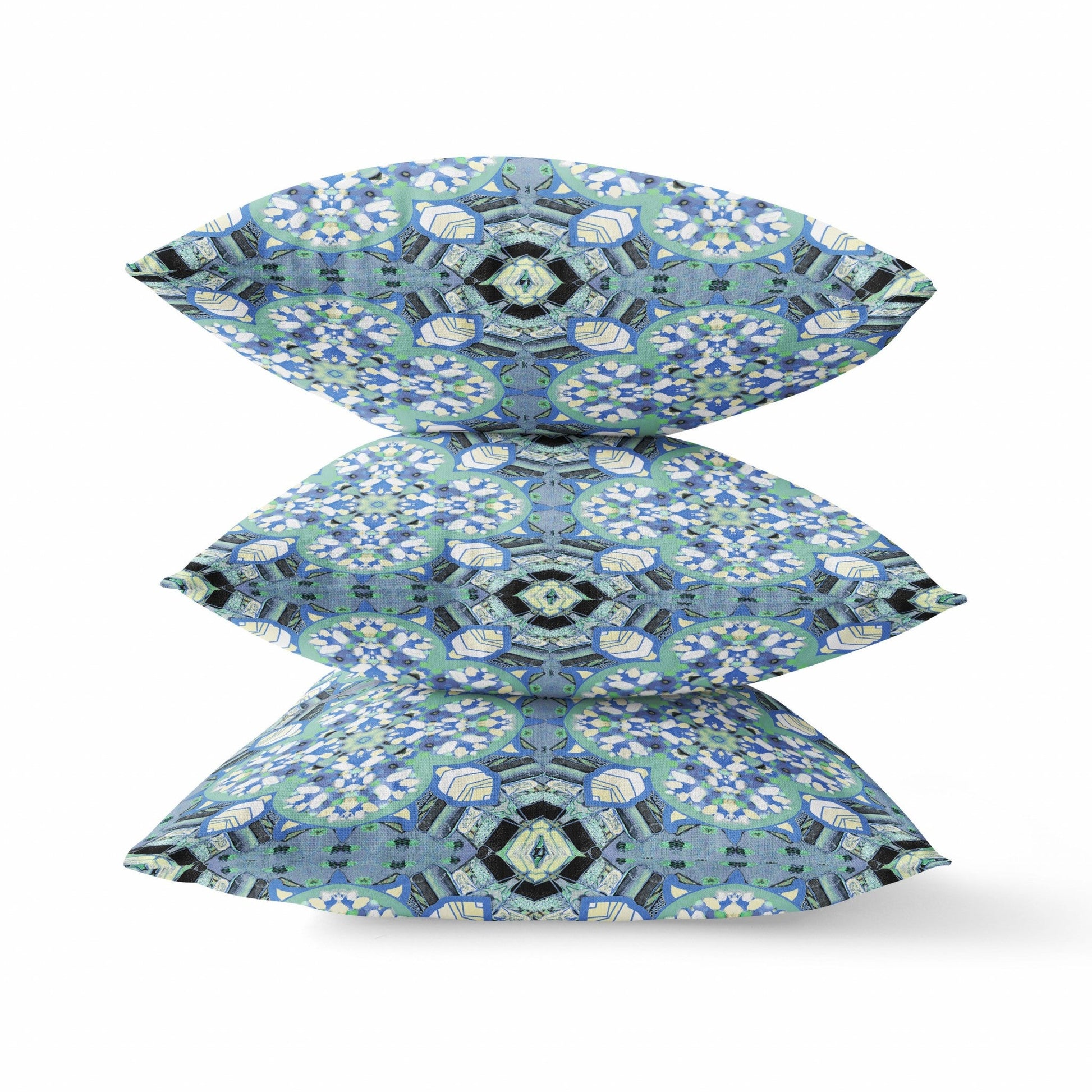 20" Sapphire White Cloverleaf Boho Suede Throw Pillow FurniFindUSA