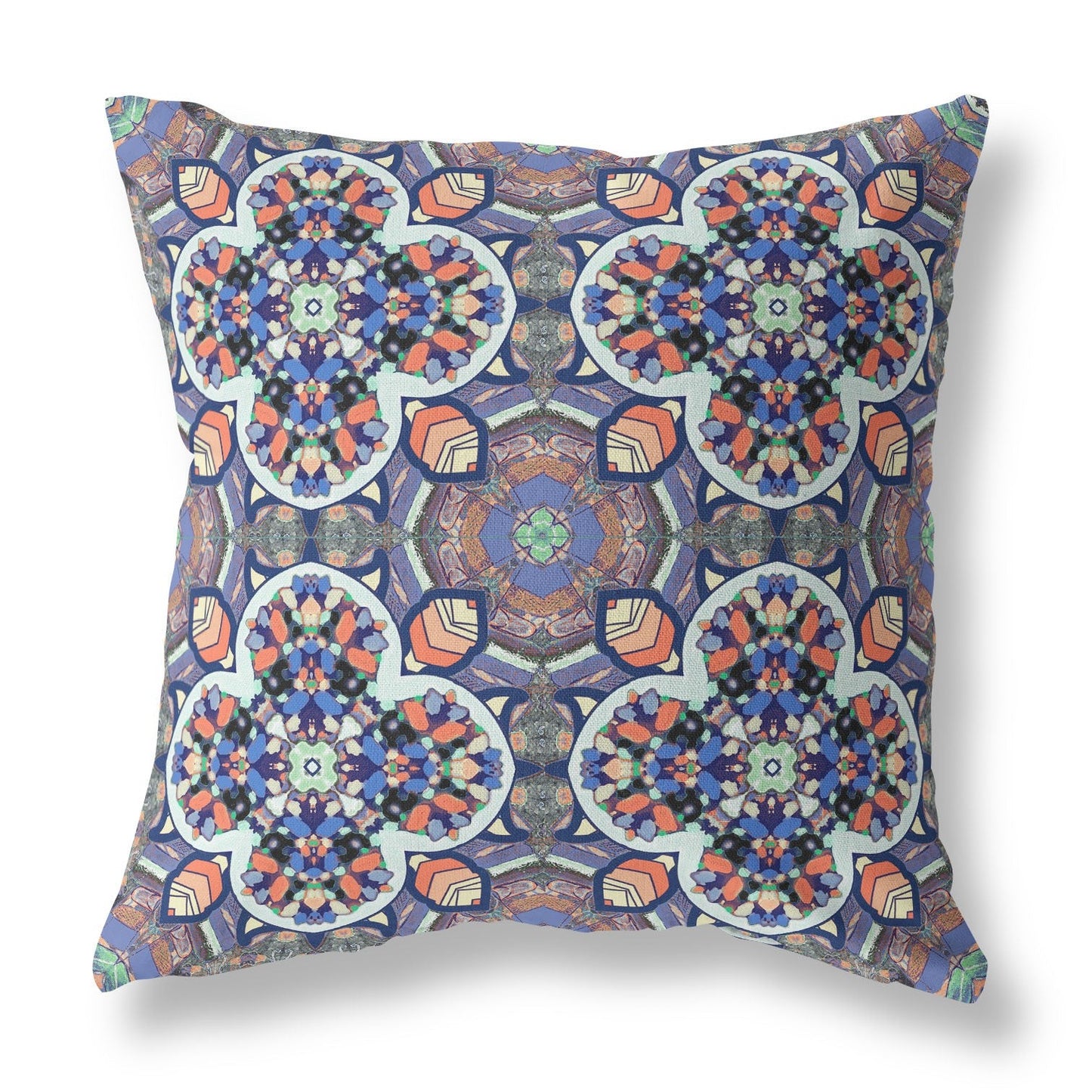 20" Gray Blue Cloverleaf Boho Suede Throw Pillow FurniFindUSA