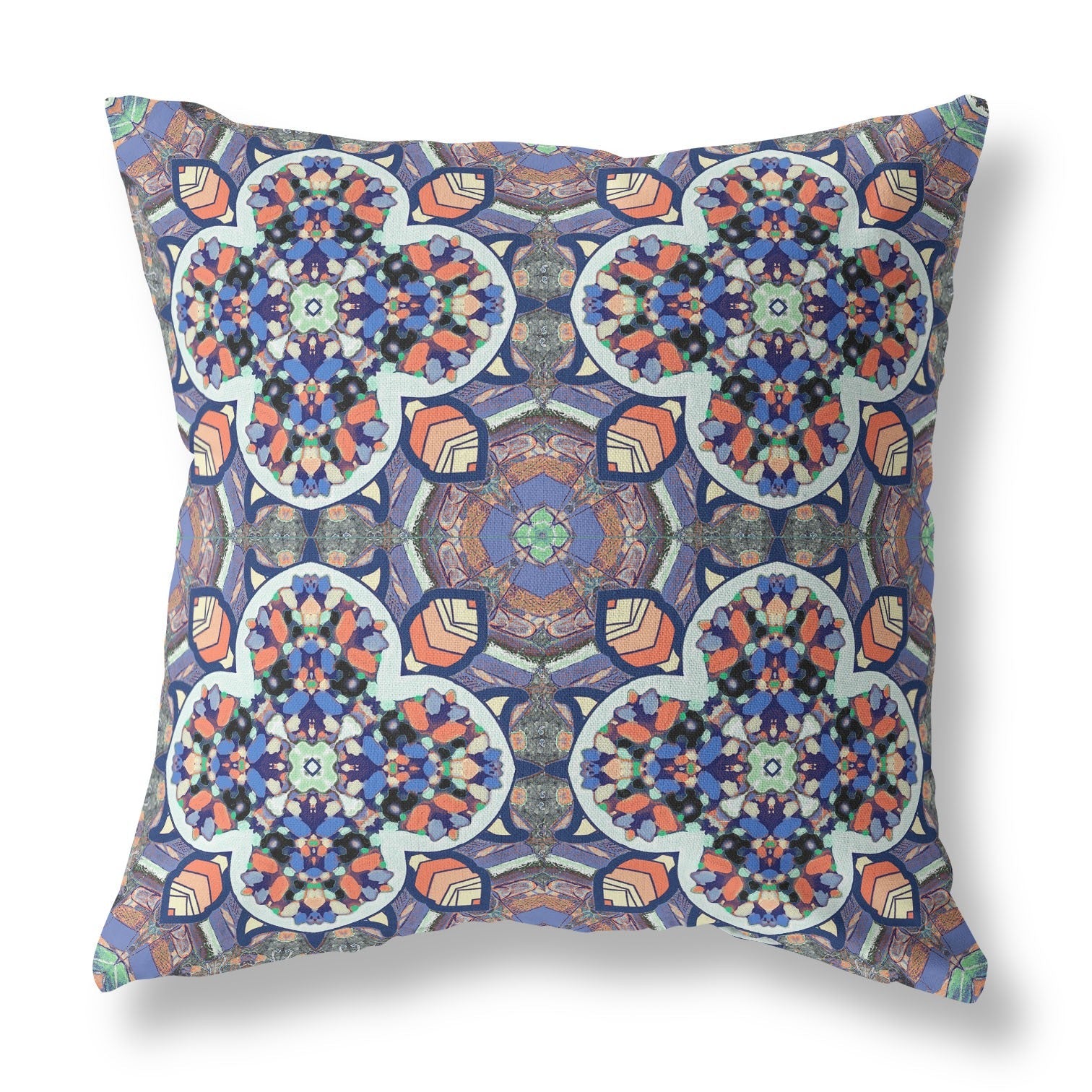 20" Gray Blue Cloverleaf Boho Suede Throw Pillow FurniFindUSA