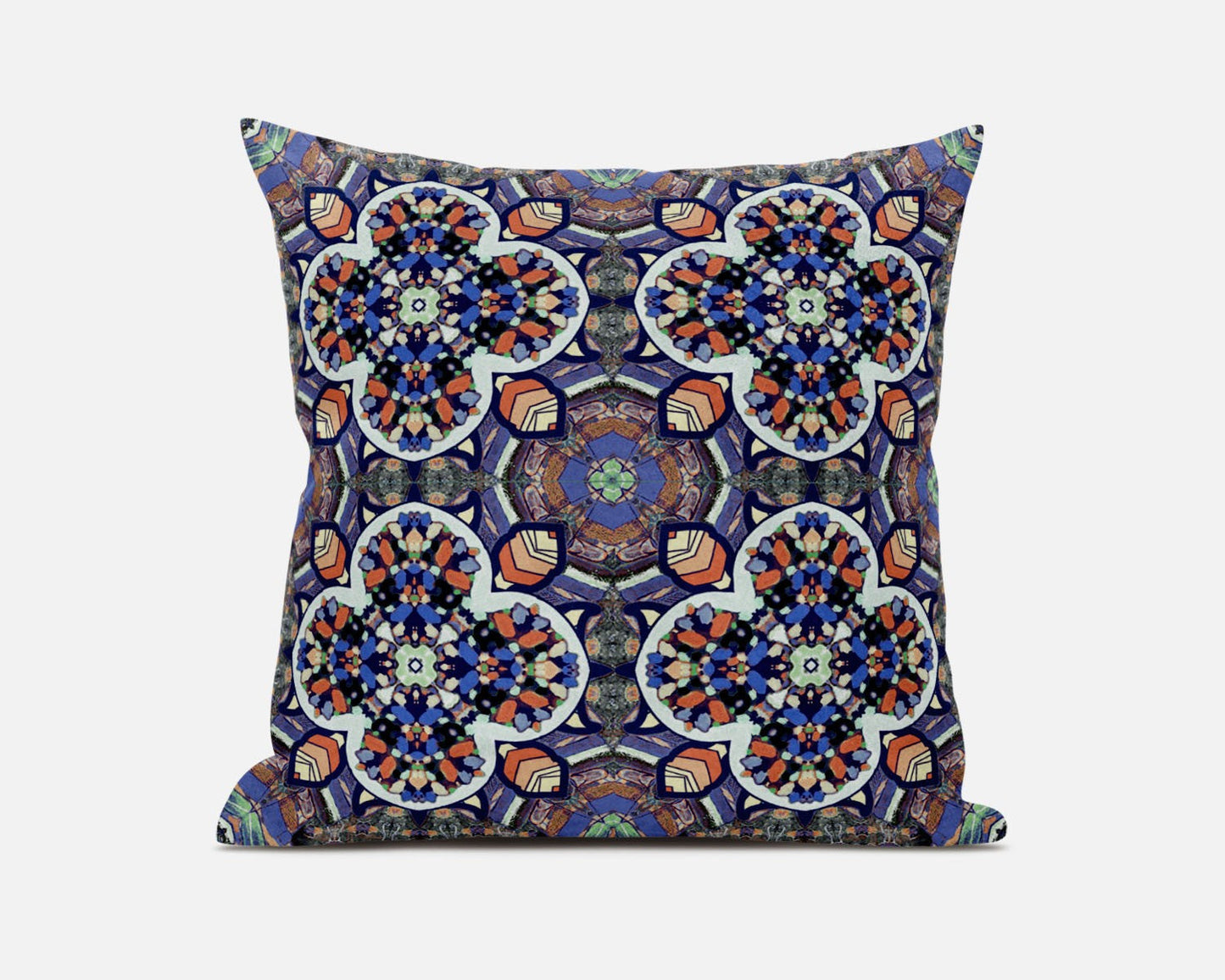 20" Gray Blue Cloverleaf Boho Suede Throw Pillow FurniFindUSA