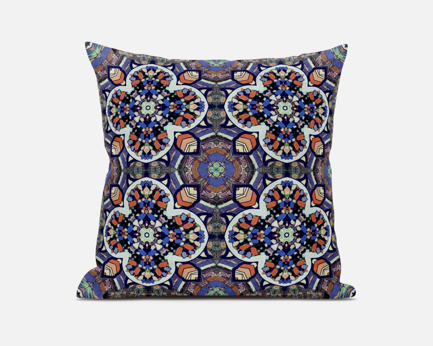 20" Gray Blue Cloverleaf Boho Suede Throw Pillow FurniFindUSA