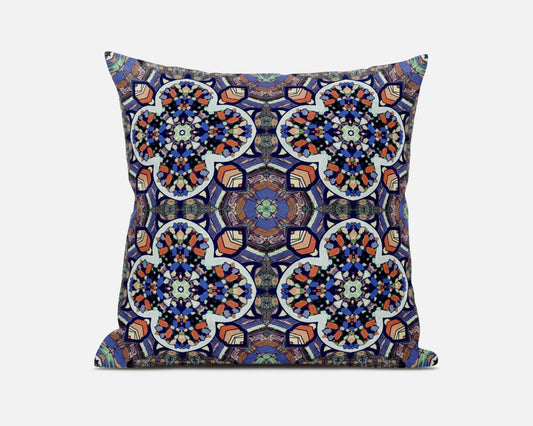 20" Gray Blue Cloverleaf Boho Suede Throw Pillow FurniFindUSA