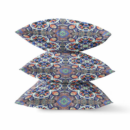 20" Gray Blue Cloverleaf Boho Suede Throw Pillow FurniFindUSA