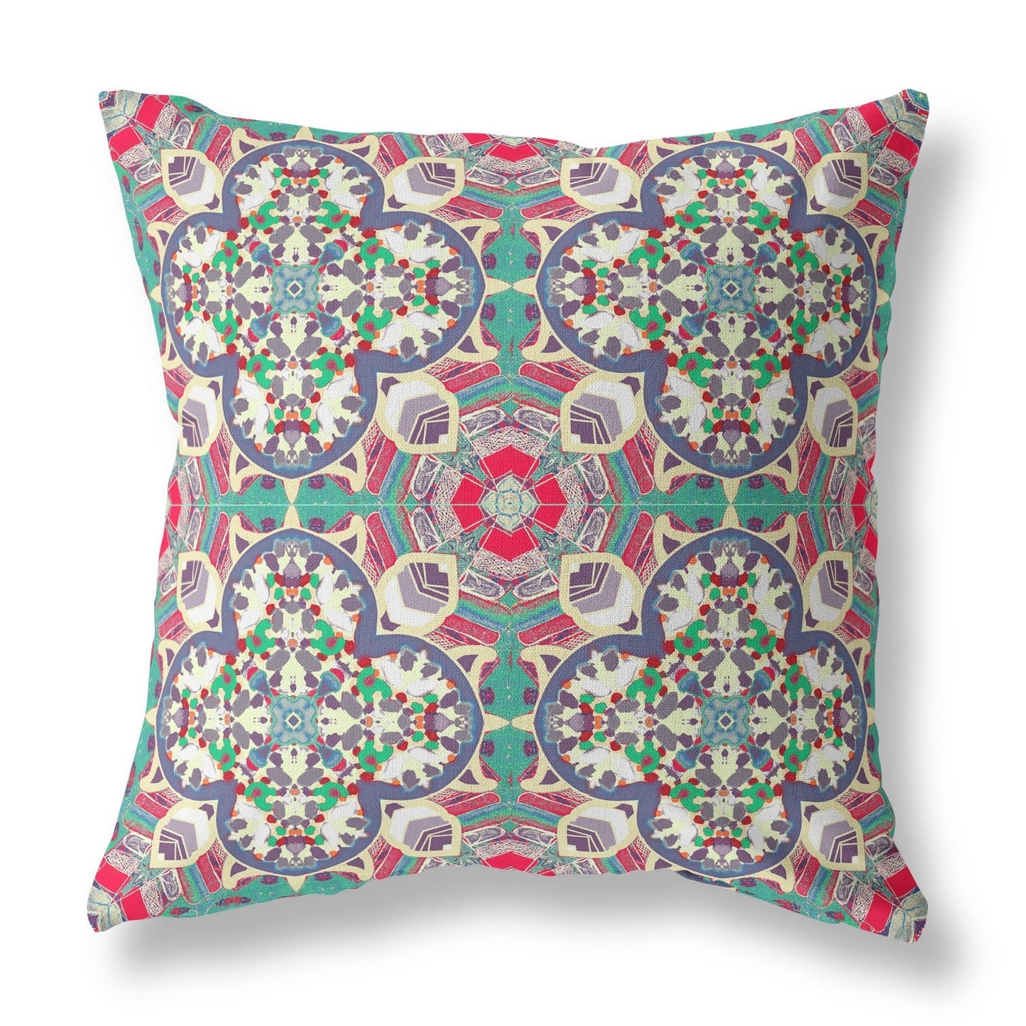 20" Gray Pink Cloverleaf Boho Suede Throw Pillow FurniFindUSA