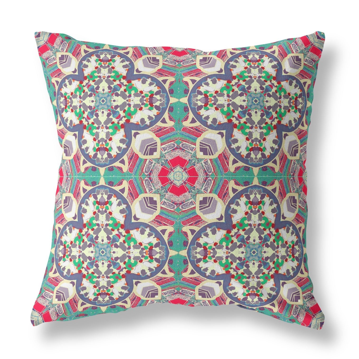 20" Gray Pink Cloverleaf Boho Suede Throw Pillow FurniFindUSA