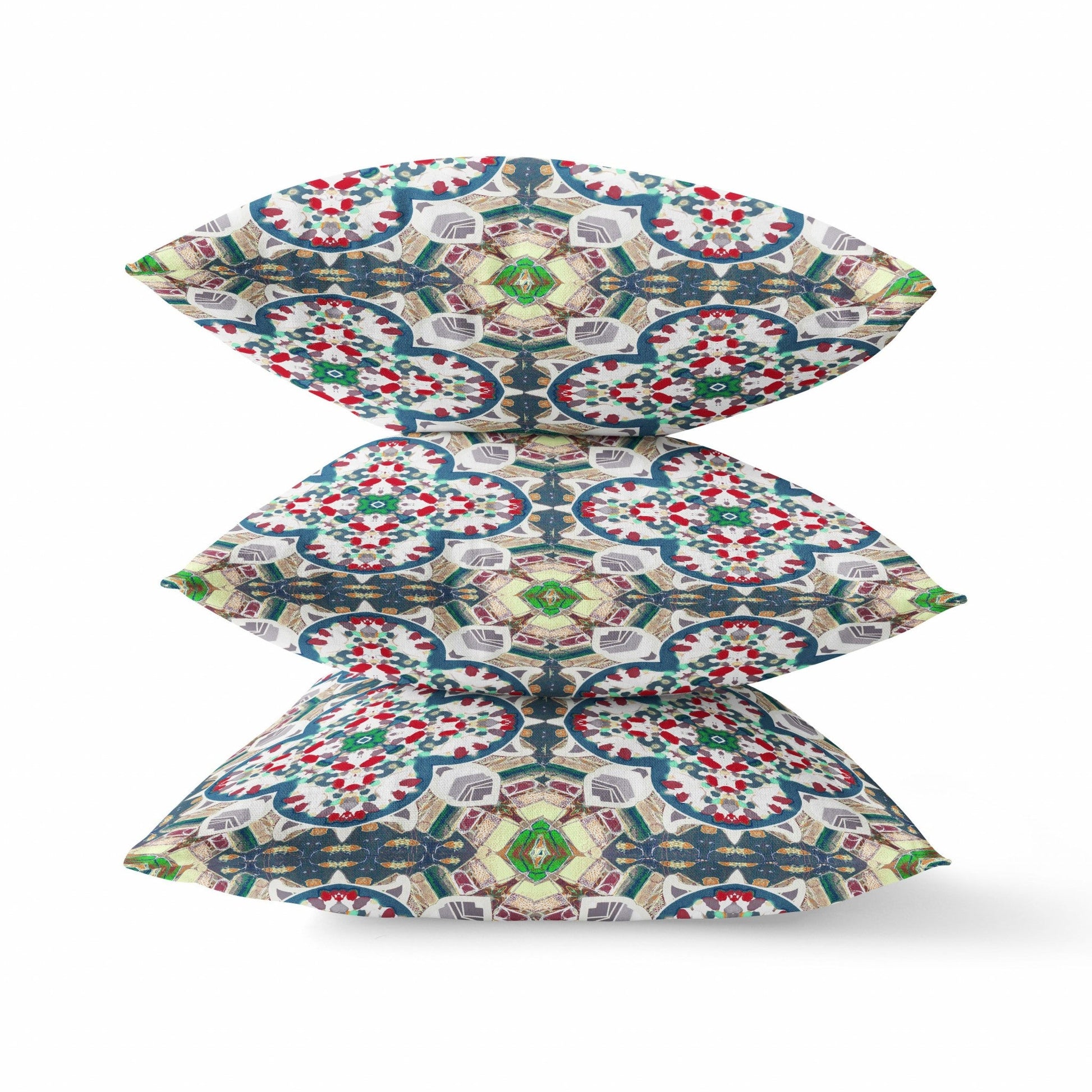 20" Green White Cloverleaf Boho Suede Throw Pillow FurniFindUSA