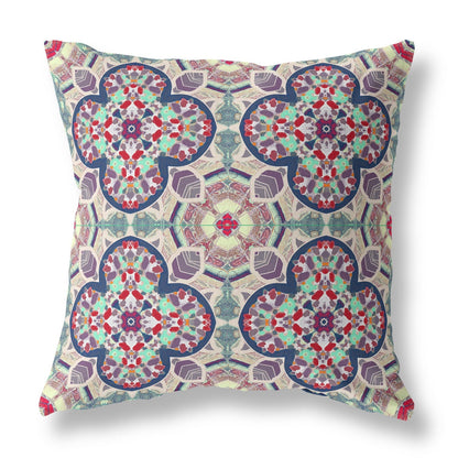 20" Mauve Blue Cloverleaf Boho Suede Throw Pillow FurniFindUSA