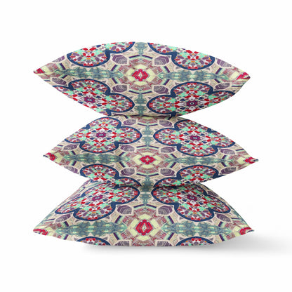 20" Mauve Blue Cloverleaf Boho Suede Throw Pillow FurniFindUSA