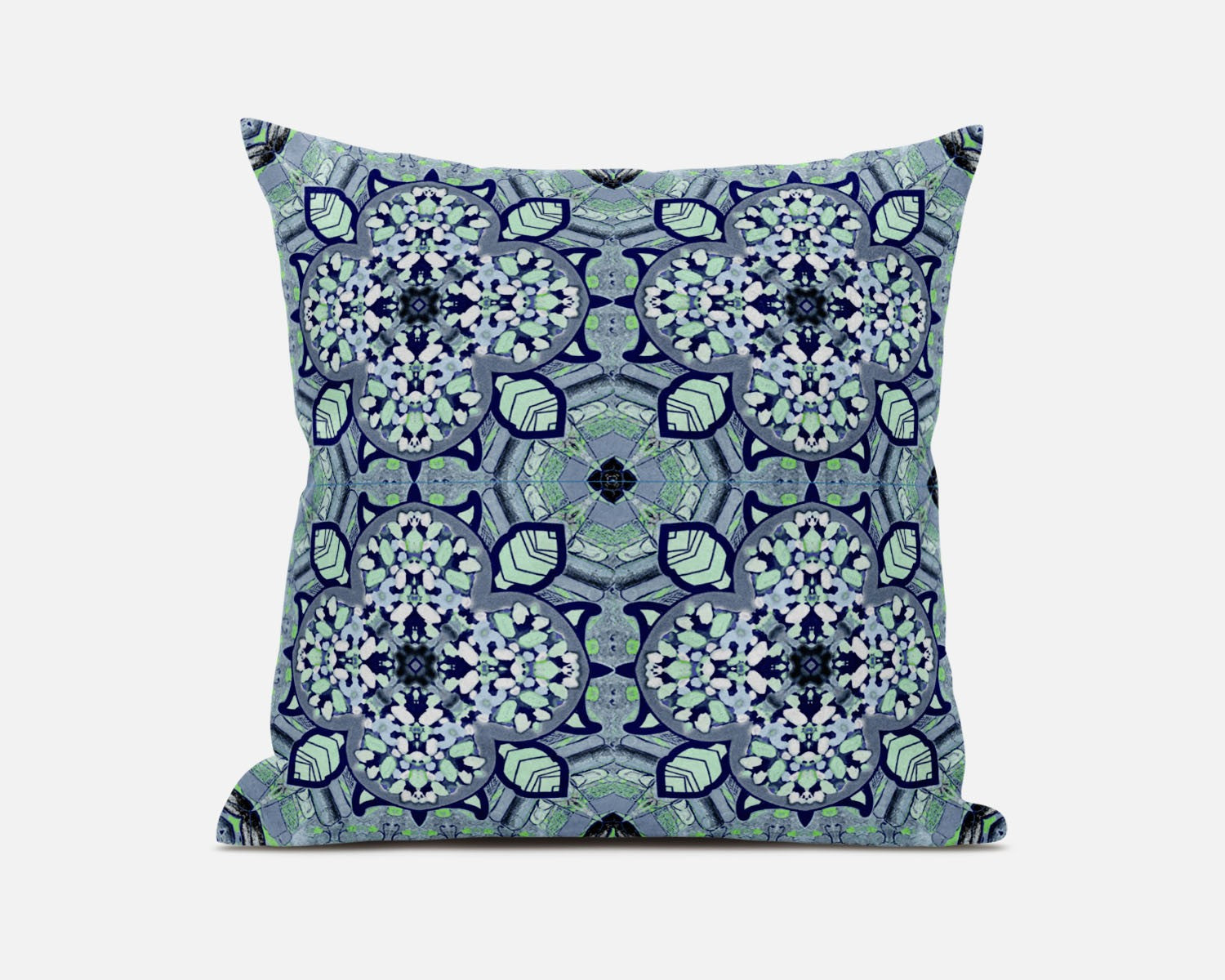20" Blue Aqua Cloverleaf Boho Suede Throw Pillow FurniFindUSA