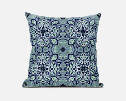 20" Blue Aqua Cloverleaf Boho Suede Throw Pillow FurniFindUSA