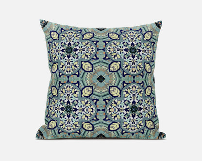 20" Green Cream Cloverleaf Boho Suede Throw Pillow FurniFindUSA