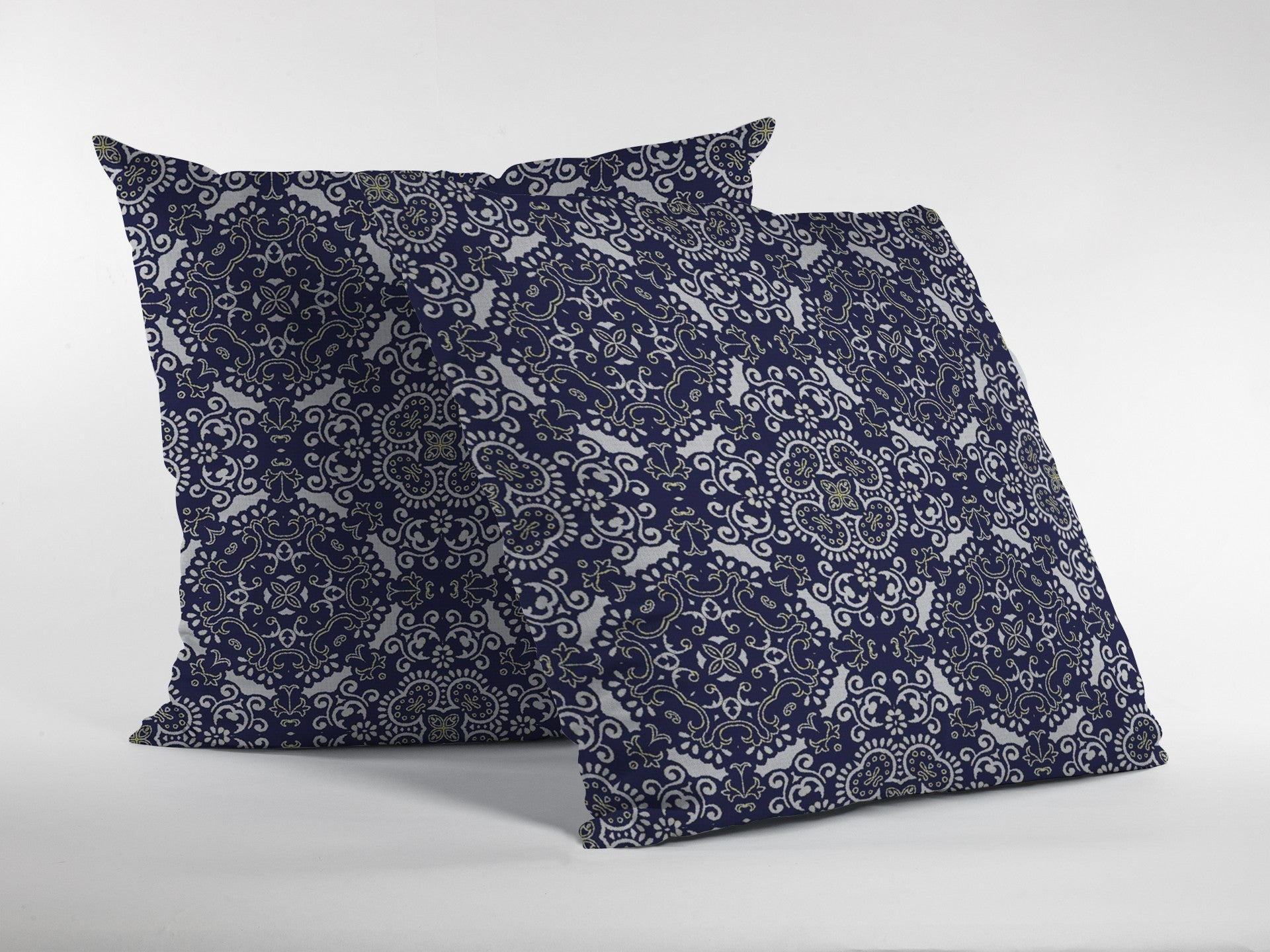 20" Navy Boho Pattern Decorative Suede Throw Pillow FurniFindUSA