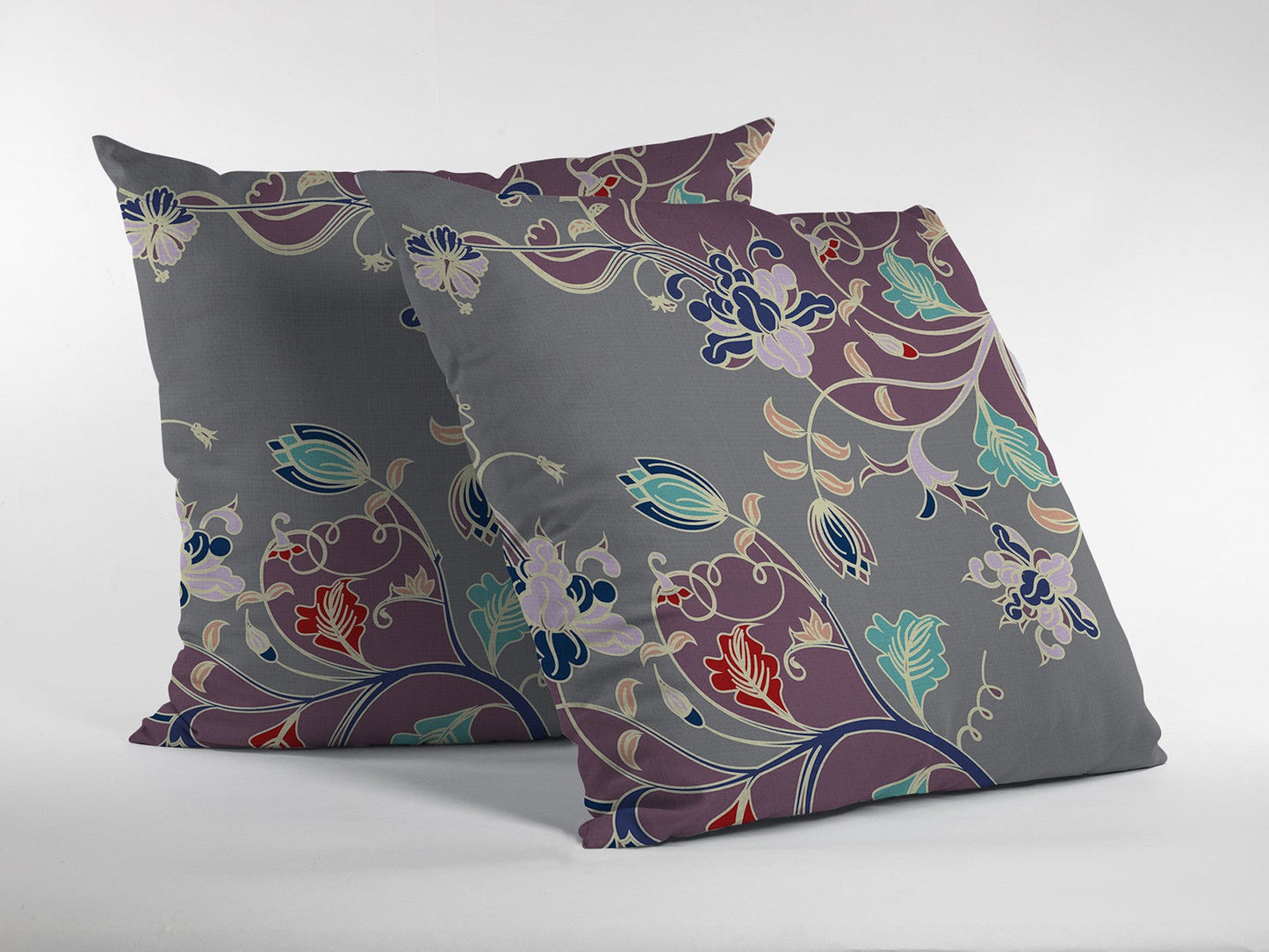 20" Purple Gray Garden Decorative Suede Throw Pillow 5.0" (L) x 20.0" (W) x 20.0" (H) FurniFindUSA