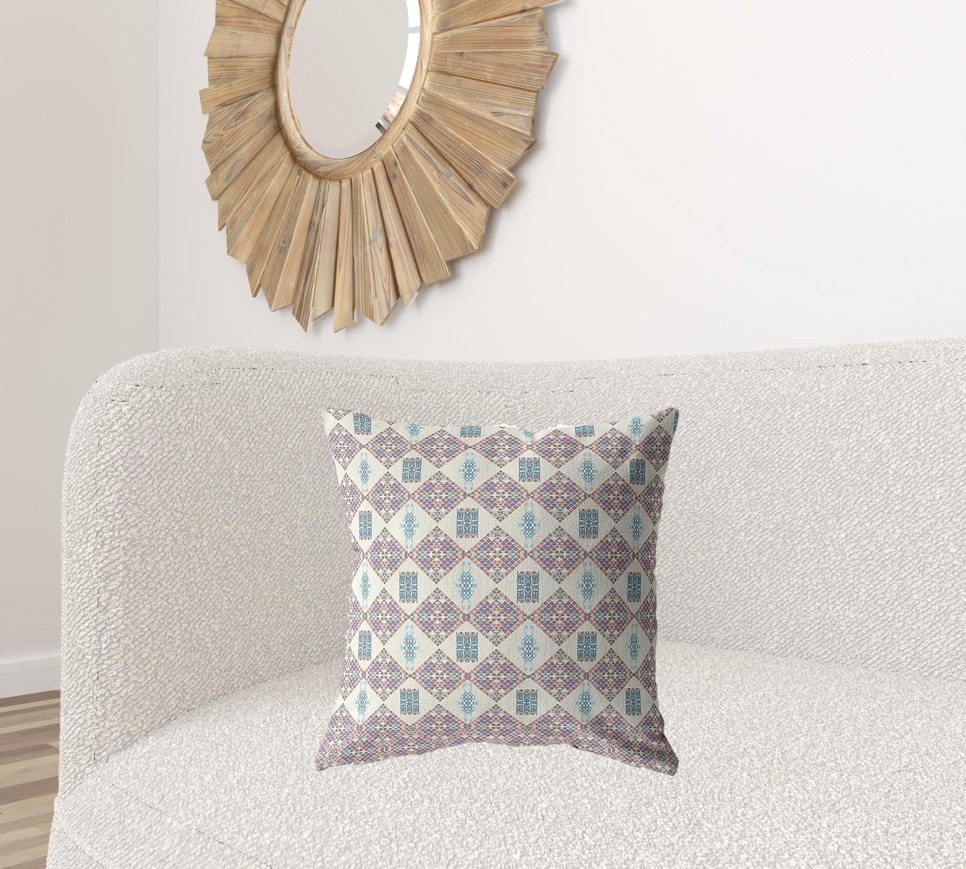 20" Pink Lattice Decorative Suede Throw Pillow FurniFindUSA
