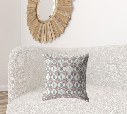 20" Pink Lattice Decorative Suede Throw Pillow FurniFindUSA