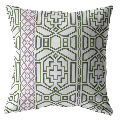 20" White Bird Maze Decorative Suede Throw Pillow FurniFindUSA