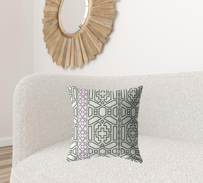 20" White Bird Maze Decorative Suede Throw Pillow FurniFindUSA