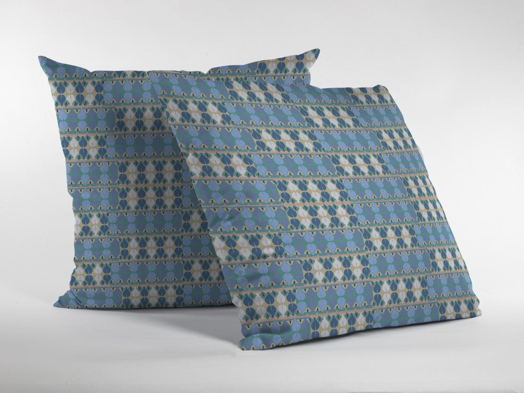 20" Blue Cream Spades Suede Throw Pillow FurniFindUSA