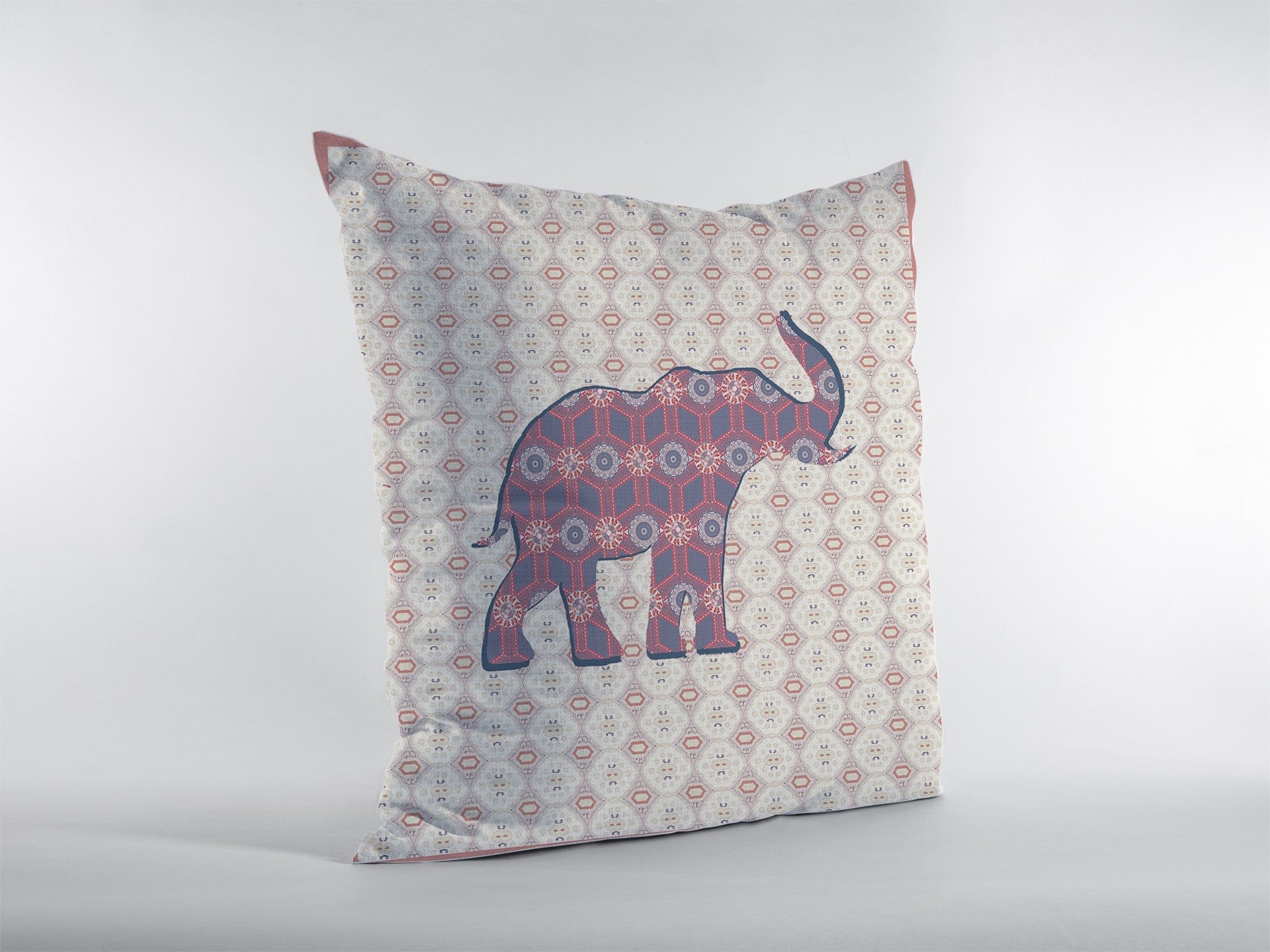 20" Magenta Elephant Decorative Suede Throw Pillow FurniFindUSA