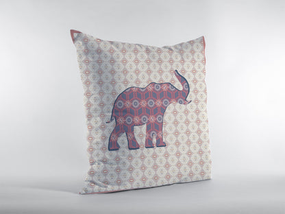 20" Magenta Elephant Decorative Suede Throw Pillow FurniFindUSA