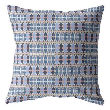 20" Blue Gray Spades Suede Throw Pillow FurniFindUSA