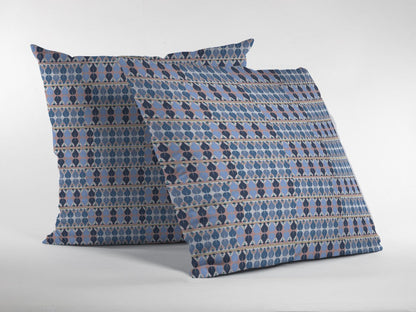 20" Blue Gray Spades Suede Throw Pillow FurniFindUSA