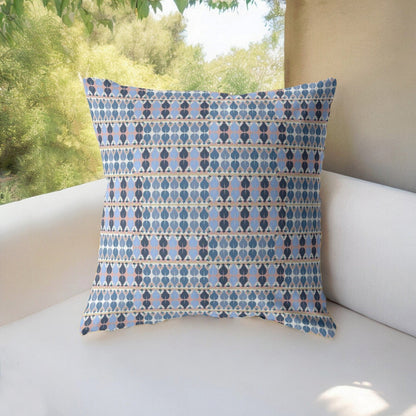 20" Blue Gray Spades Suede Throw Pillow FurniFindUSA