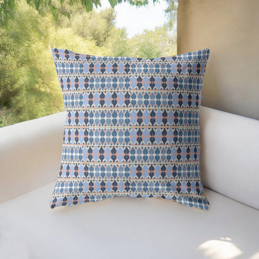 20" Blue Gray Spades Suede Throw Pillow FurniFindUSA
