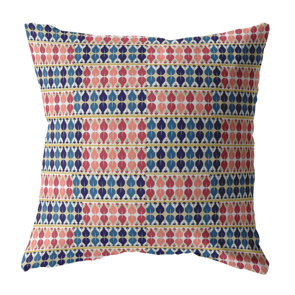 20" Red Blue Spades Suede Throw Pillow FurniFindUSA