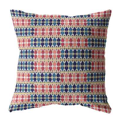 20" Red Blue Spades Suede Throw Pillow FurniFindUSA
